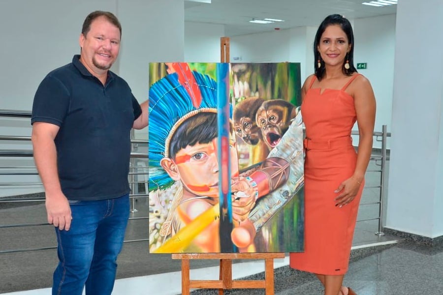 Artista de Nova Mamoré expõe telas na Assembleia Legislativa, a convite do deputado Dr. Neidson - News Rondônia