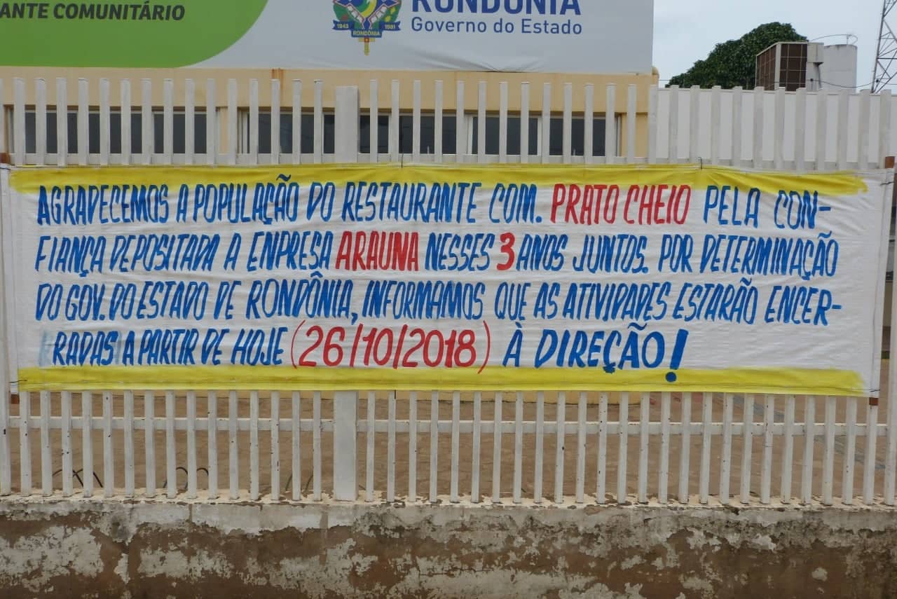 FECHAMENTO DO RESTAURANTE POPULAR DA ZONA LESTE PEGA POPULAÇÃO DE BAIXA RENDA DE SURPRESA - News Rondônia