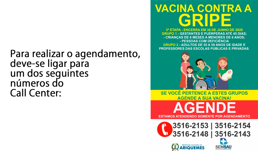 SEMSAU de Ariquemes reforça convocação para a 3ª Fase de vacinação contra a gripe - News Rondônia