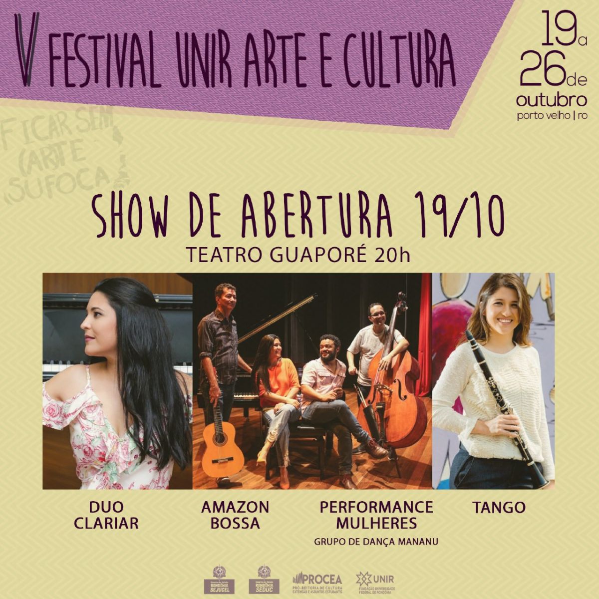 ABERTURA DO V FESTIVAL UNIR ARTE E CULTURA SERÁ NESTE SÁBADO NO TEATRO GUAPORÉ - News Rondônia