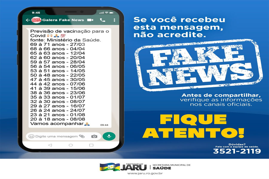FIQUE ATENTO: Calendário de vacinação contra o Coronavírus que circula nas redes sociais é falso - News Rondônia
