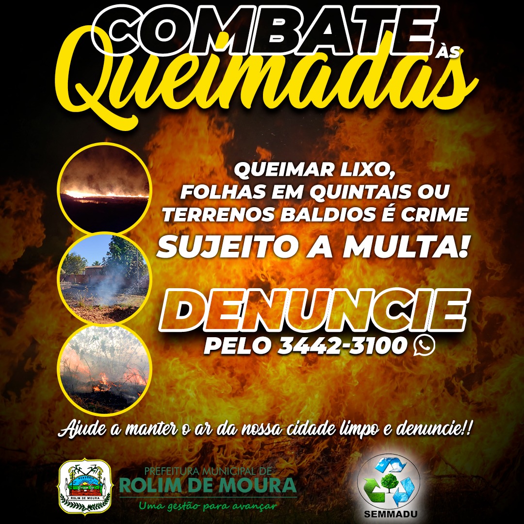 Prefeitura de Rolim de Moura alerta que é proibido fazer queimadas urbanas - News Rondônia