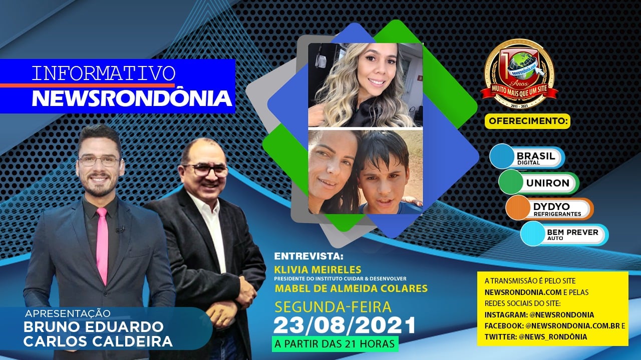 Presidente do Instituto Cuidar&Desenvolver, Klivia Meireles e Mabel de Almeida são as entrevistadas do News Rondônia desta segunda-feira (23) - News Rondônia