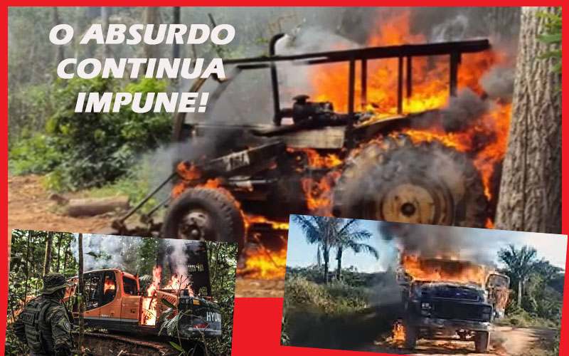 BOLSONARO NÃO CUMPRE PROMESSA: IBAMA CONTINUA QUEIMANDO E DESTRUINDO MÁQUINAS E TRATORES EM RONDÔNIA - News Rondônia