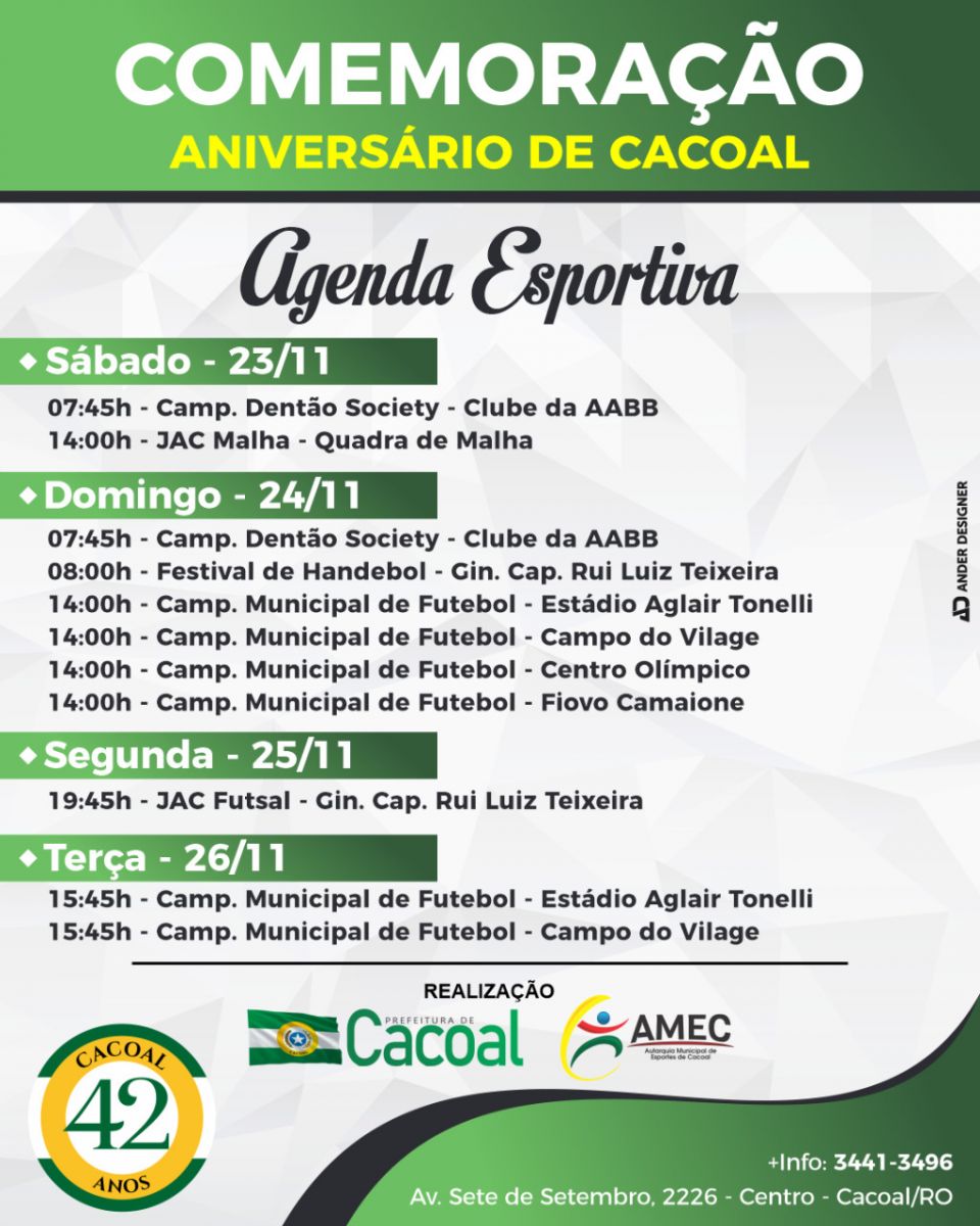 CACOAL COMEMORA 42 ANOS COM MUITAS ATIVIDADES ESPORTIVAS - News Rondônia