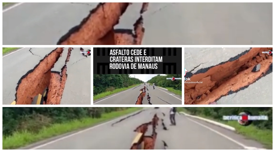BR-319: asfalto rompe e abre cratera em um trecho da rodovia; Dnit ainda não deu prazo para manutenção - News Rondônia