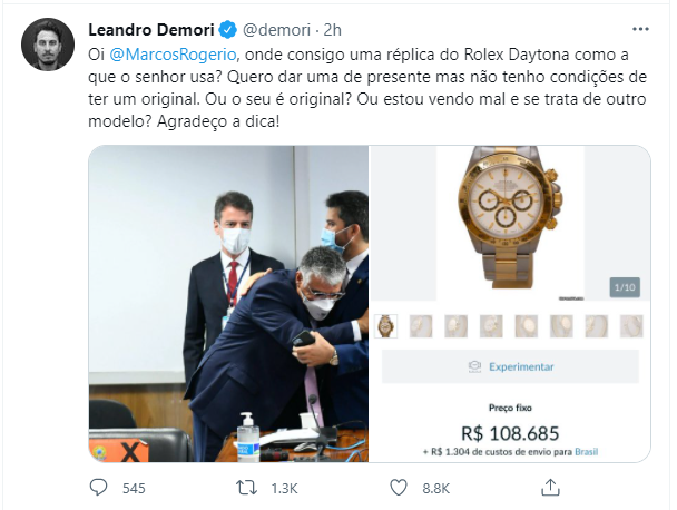 O senador e o Rolex: relógio de R$ 108 mil usado por Marcos Rogério de Rondônia é verdadeiro? - News Rondônia