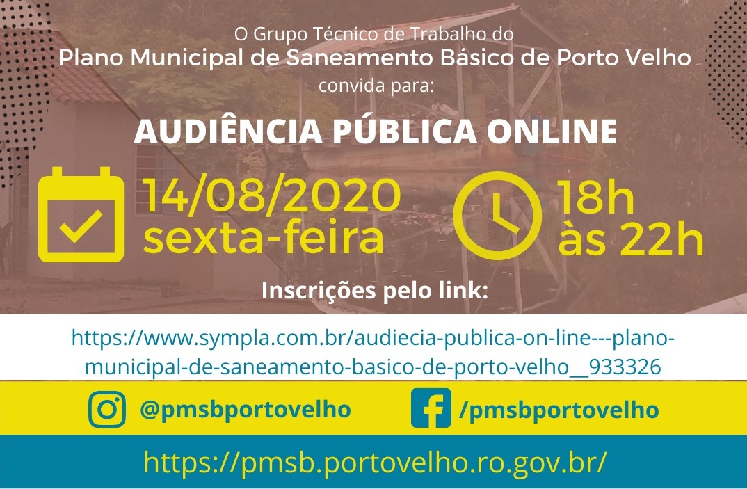 AUDIÊNCIA PÚBLICA - Prefeitura convida a população a debater plano de saneamento - News Rondônia