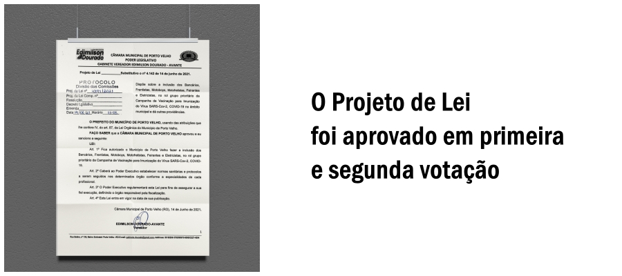 Vereador Edimilson Dourado teve projeto de lei nº 4.191/2021 aprovado - News Rondônia