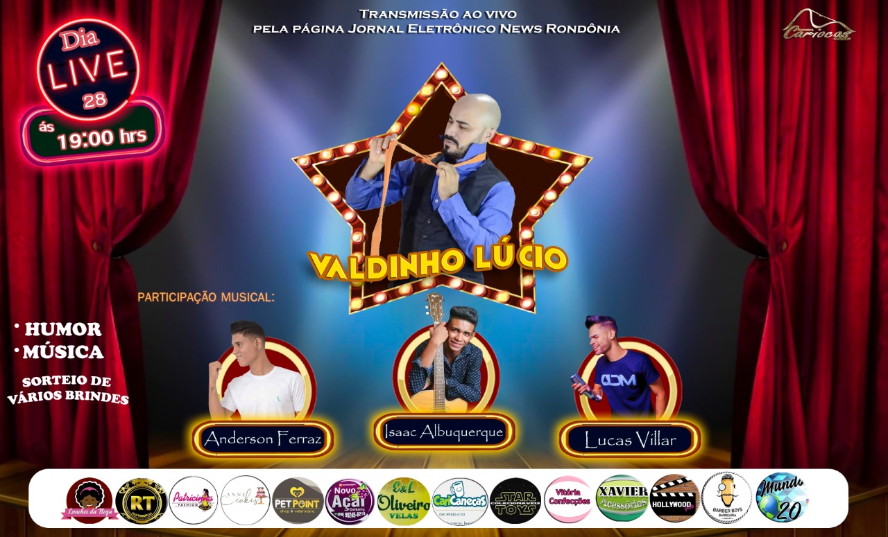 Humorista Valdinho Lúcio fará live neste domingo no News Rondônia - News Rondônia