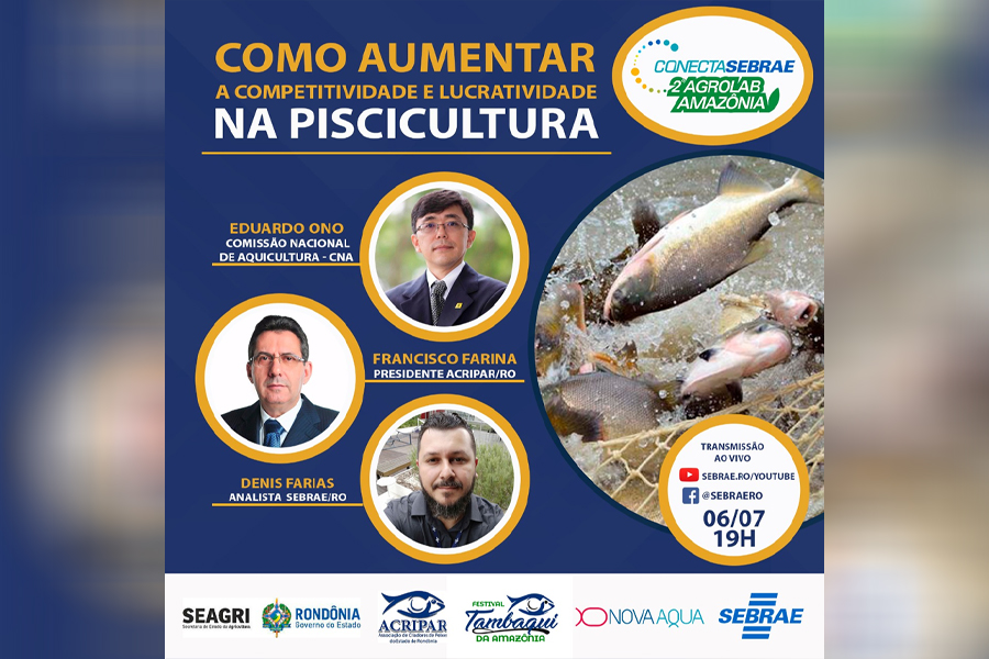 AGROLAB AMAZÔNIA - A piscicultura como modelo de negócio será debatida em evento on line - News Rondônia