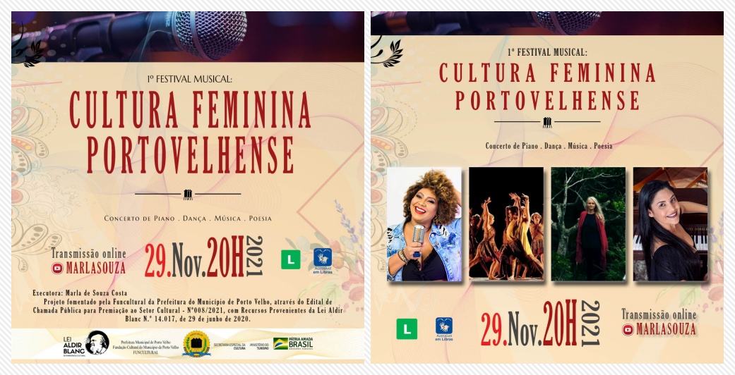 1º Festival musical: Cultura feminina portovelhense acontecerá nesta segunda-feira (29) - News Rondônia