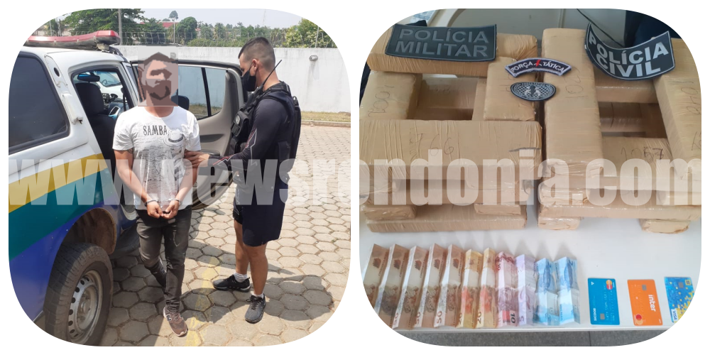 Trabalho conjunto da Polícia Civil e Militar resulta na prisão de suspeito transportando 20 Kg de maconha na BR-364 - News Rondônia