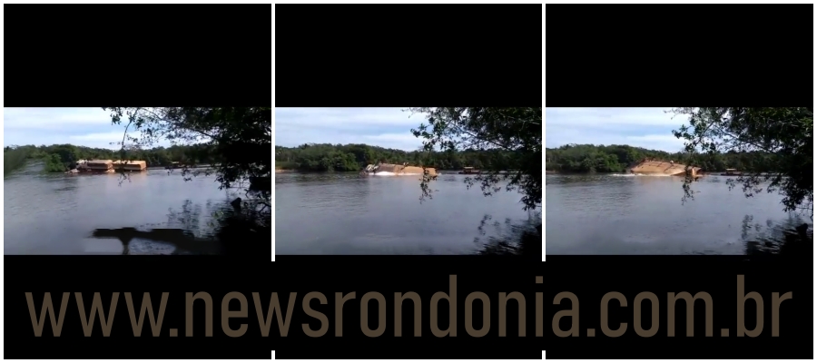 Balsa afunda no Rio Roosevelt e carreta que era transportada vai para o fundo - News Rondônia