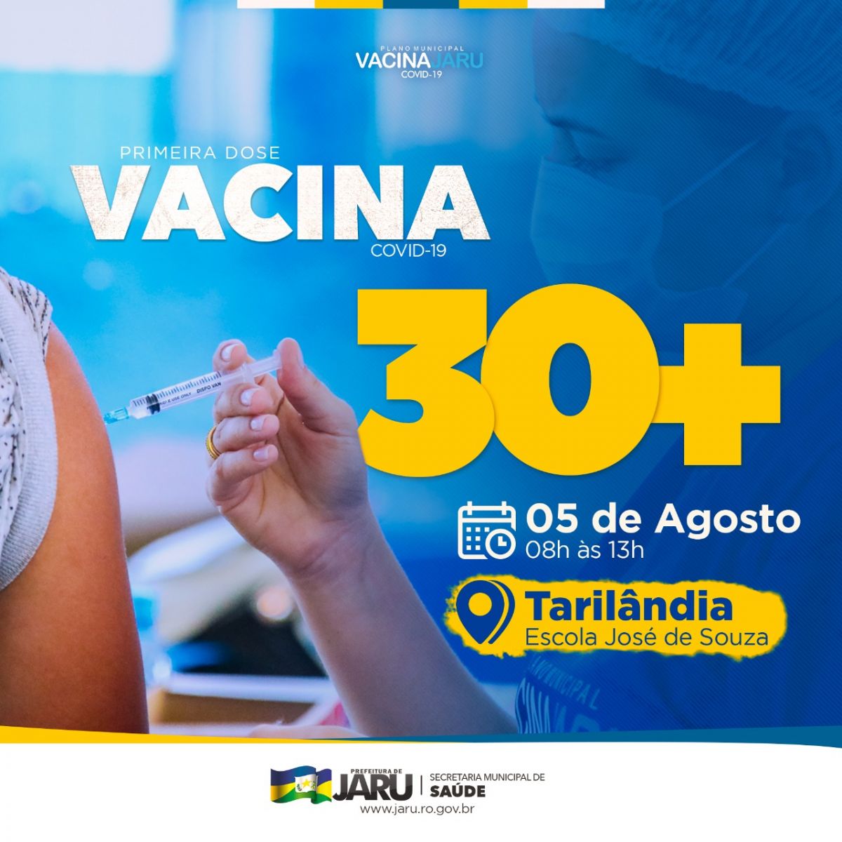 Vacinação de pessoas maiores de 30 anos contra o Coronavírus em Tarilândia acontece nesta quinta-feira - News Rondônia