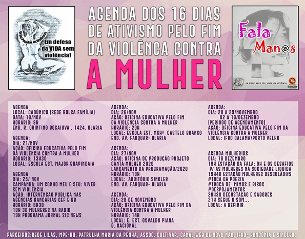 FÓRUM REALIZA CAMPANHA 16 DIAS DE ATIVISMO PELO FIM DA VIOLÊNCIA CONTRA À MULHER - News Rondônia