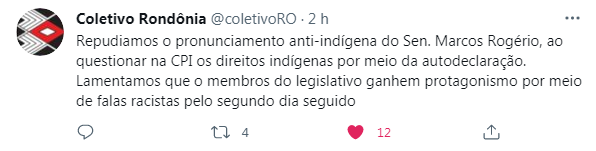 Coletivo repudia fala de Marcos Rogério sobre auto declaração de índio apontando racismo - News Rondônia