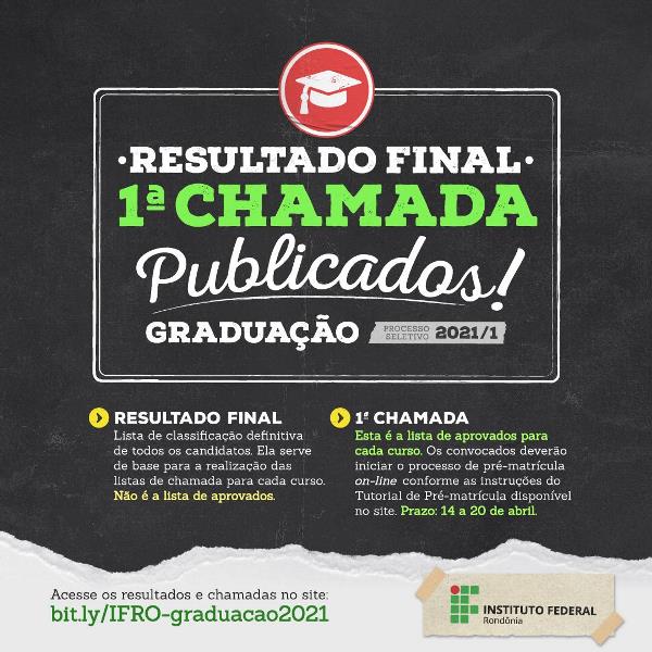 Período de pré-matrícula online segue até dia 20 de abril para aprovados em 1ª Chamada no PS 2021/1 dos cursos de graduação do IFRO - News Rondônia