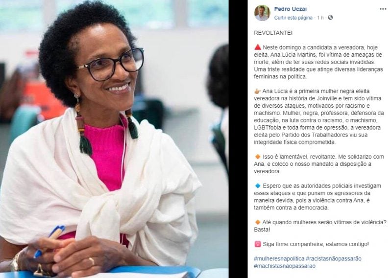 Primeira vereadora negra de Joinville recebe ameaças de morte após ser eleita - News Rondônia