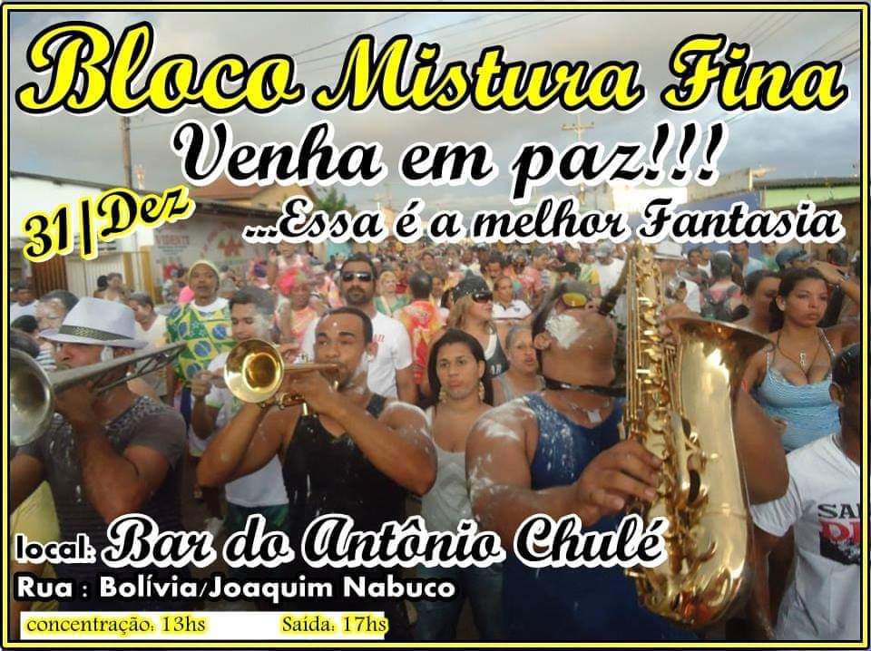 BLOCO MISTURA FINA:VENHA EM PAZ... ESSA É A MELHOR FANTASIA!!!!! - News Rondônia