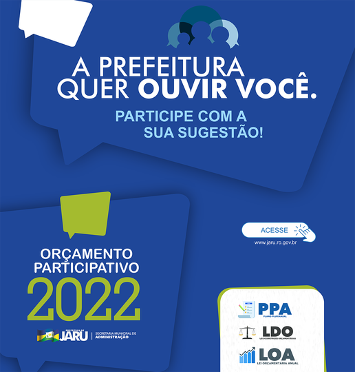 Prefeitura de Jaru abre consulta pública para elaboração do Plano Plurianual e Lei de Diretrizes Orçamentárias - News Rondônia
