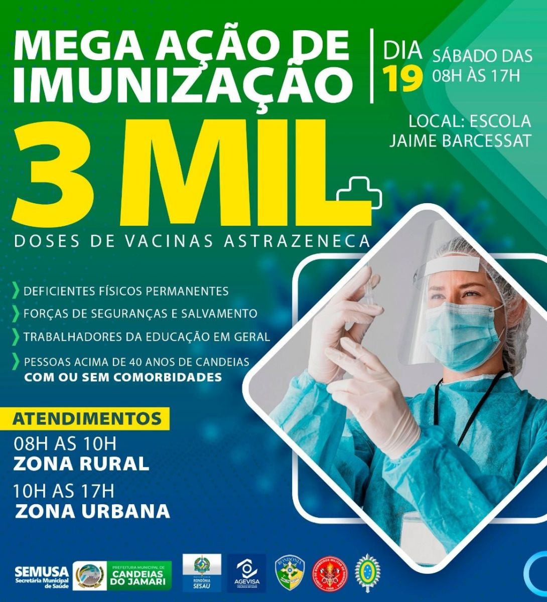 Candeias do Jamari realiza mega mutirão de vacinação contra a Covid, neste sábado (19) - News Rondônia