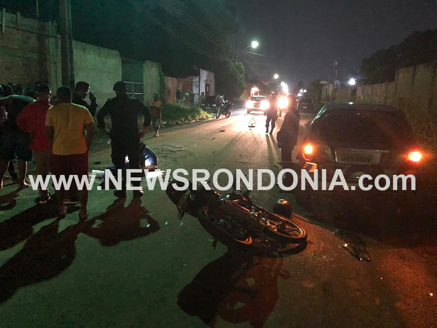 Motociclista fica em estado gravíssimo após bater na traseira de carro parado na zona leste da capital - News Rondônia