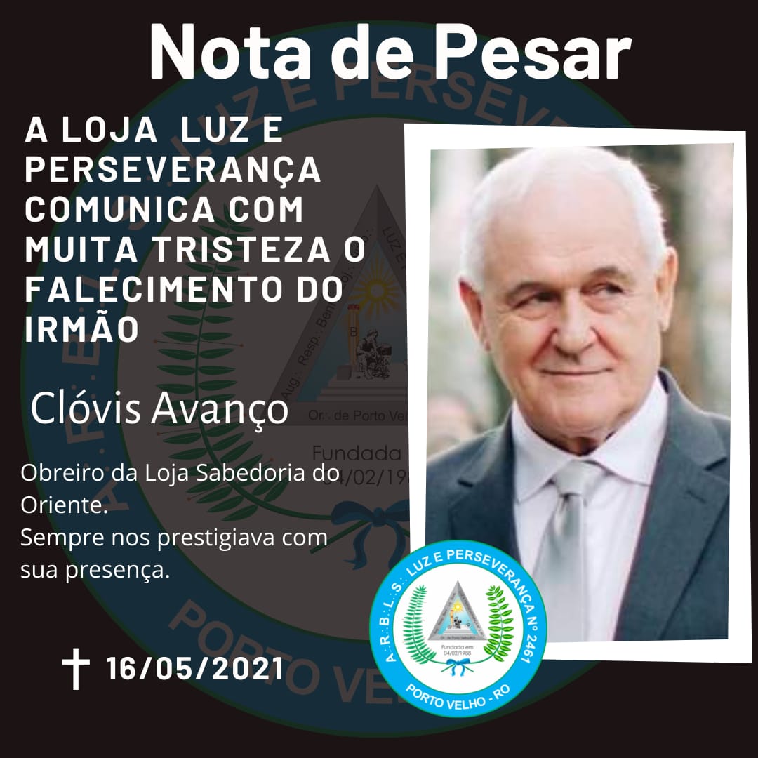 Nota de pesar pelo falecimento de Clóvis Avanço - News Rondônia