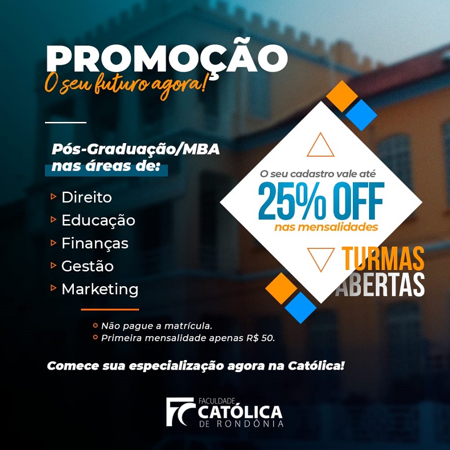 Faculdade Católica de Rondônia retoma matrículas para 10 opções de cursos de Pós-Graduação - News Rondônia