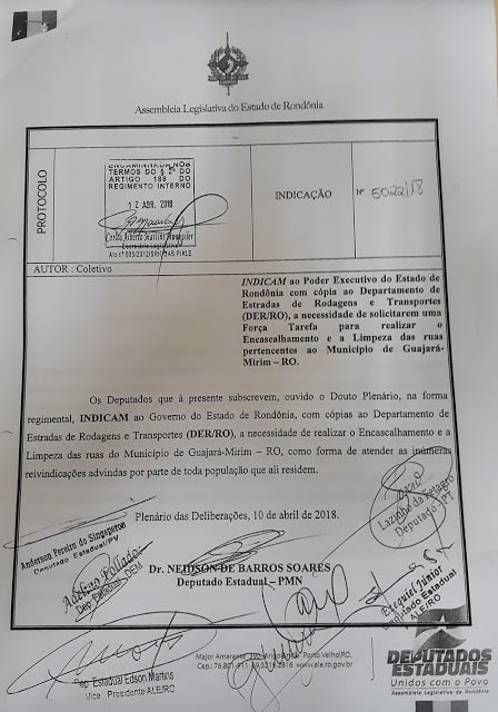 DR. NEIDSON SOLICITA FORÇA TAREFA PARA RECUPERAÇÃO DAS RUAS DE GUAJARÁ-MIRIM - News Rondônia