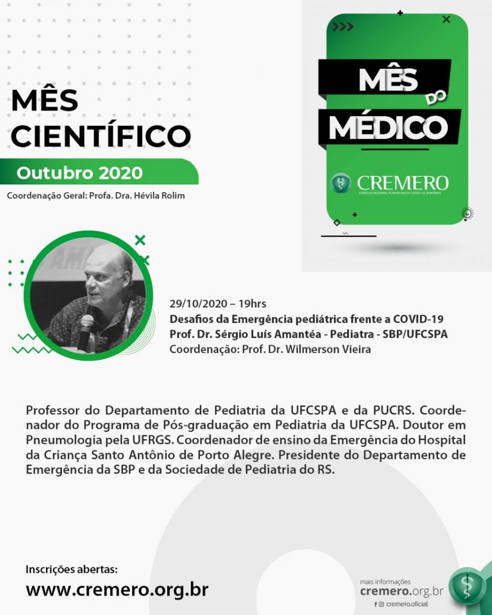 Mês científico discute hoje Desafios da Emergência pediátrica frente a COVID-19" - News Rondônia