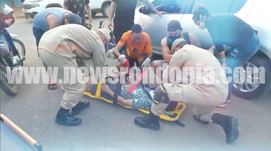 Motociclista fica lesionado após bater em carro na zona leste de Porto Velho - News Rondônia