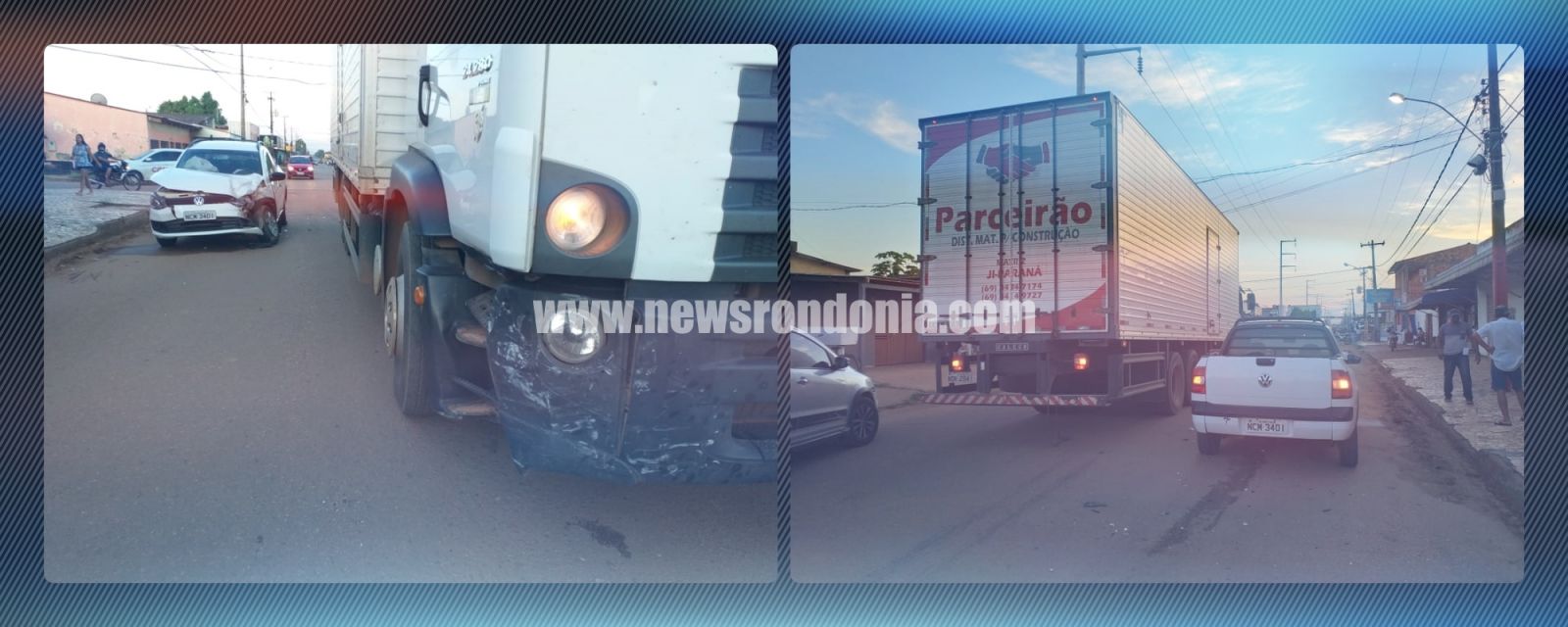 Motorista fica lesionado após avançar preferencial e bater contra caminhão - News Rondônia