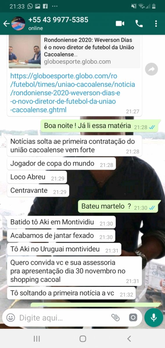NOTÍCIA DE QUE LOCO ABREU ESTARIA ACERTADO COM UNIÃO CACOALENSE NÃO PASSOU DE UMA BRINCADEIRA - News Rondônia
