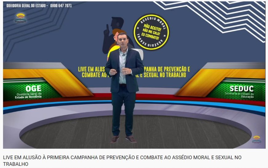 Mais de mil pessoas acompanham live sobre 'Prevenção e Combate ao Assédio Moral e Sexual no Trabalho' - News Rondônia