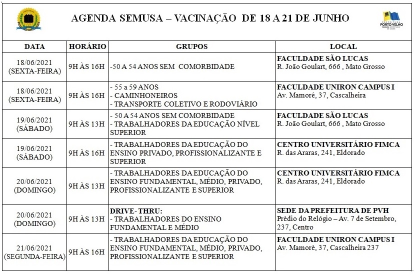 Trabalhadores da educação do ensino fundamental e médio começam a ser imunizados domingo - News Rondônia