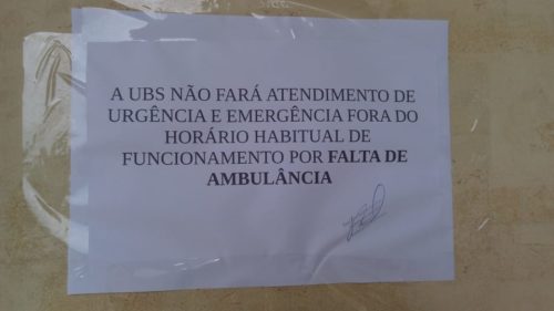 DESCASO: POR POUCO NOVA CALIFÓRNIA FICARIA NOVAMENTE SEM AMBULÂNCIA POR FALTA DE MOTORISTA - News Rondônia