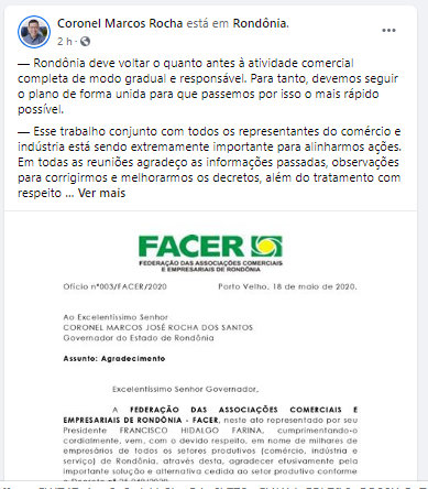 MARCOS ROCHA DESTACA PARCERIA COMO SETOR PRODUTIVO NA RETOMADA DA ECONOMIA - News Rondônia
