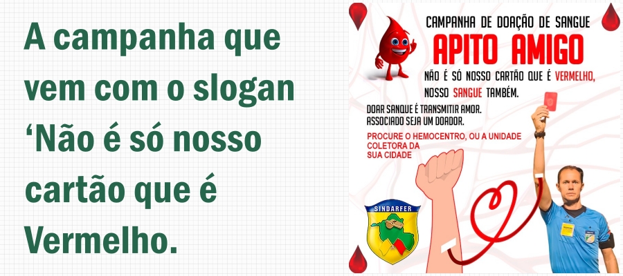 Sindicato dos Árbitros de futebol de Rondônia lança campanha incentivando seus filiados a doarem sangue - News Rondônia