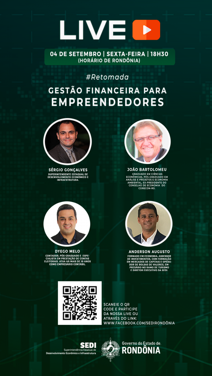 Sedi realiza live sobre gestão financeira para empreendedores nesta sexta-feira, 4 - News Rondônia