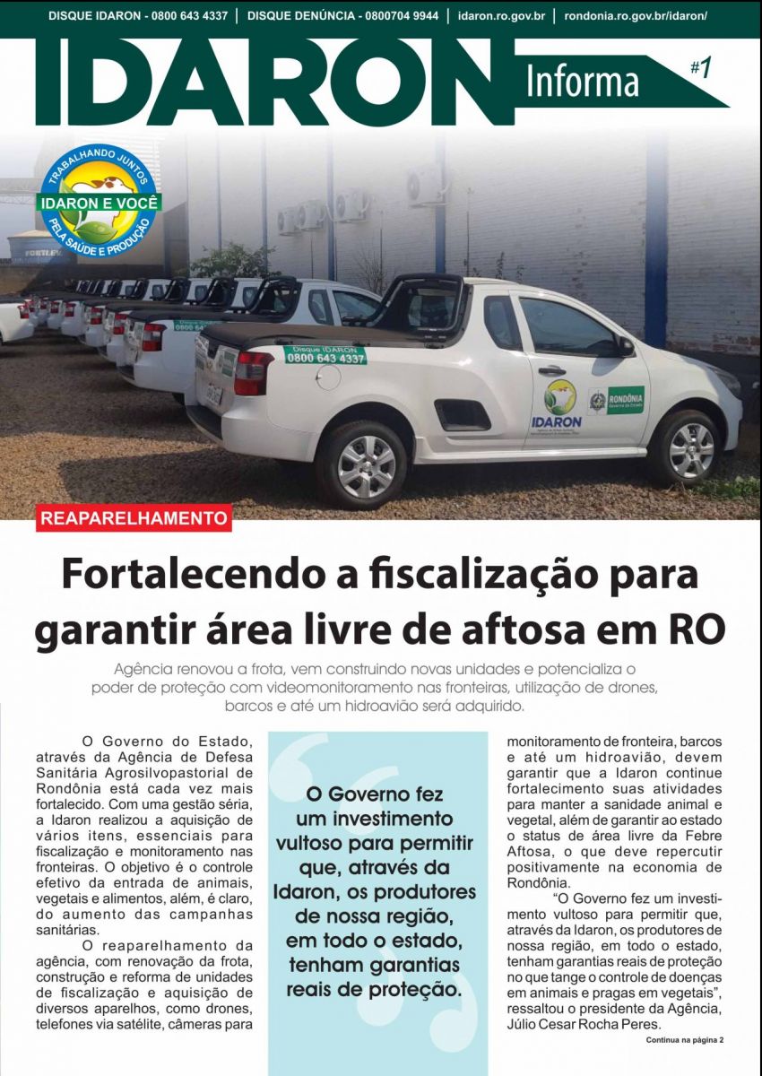 IDARON LANÇA BOLETIM IMPRESSO PARA ORIENTAR PRODUTORES DE ÁREAS DISTANTES SEM ACESSO À INTERNET - News Rondônia