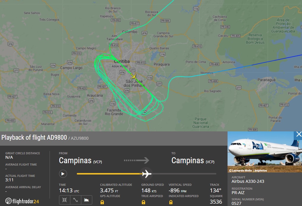 Vídeo mostra Airbus A330 da Azul fazendo sete pousos e arremetidas em Curitiba - News Rondônia