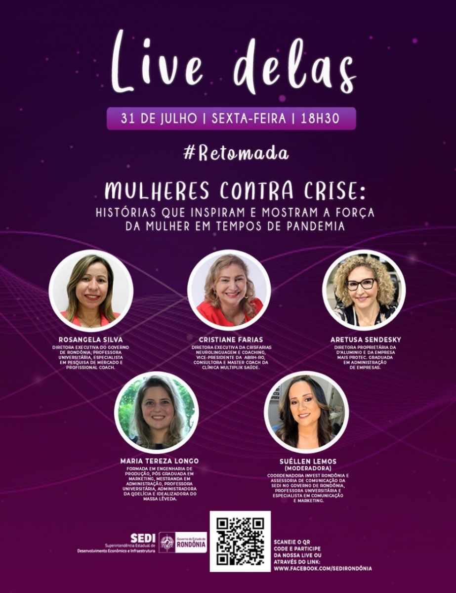 LIVE DELAS - Evento on-line discute a força da mulher em tempos de pandemia - News Rondônia