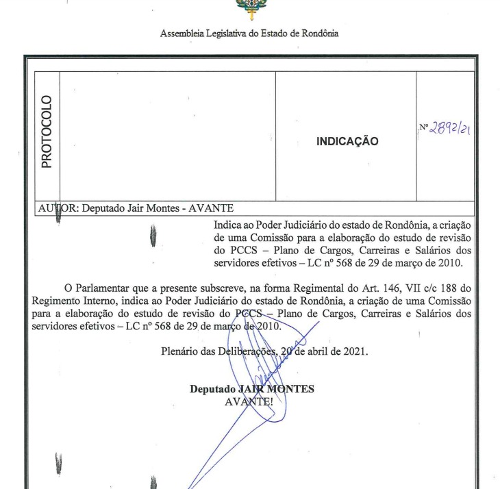 JUDICIÁRIO: Sou contra qualquer PCCS criado de forma unilateral diz deputado Jair Montes - News Rondônia