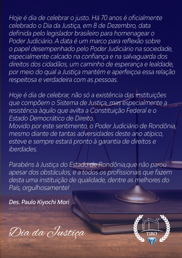 Homenagem - Dia da Justiça - News Rondônia