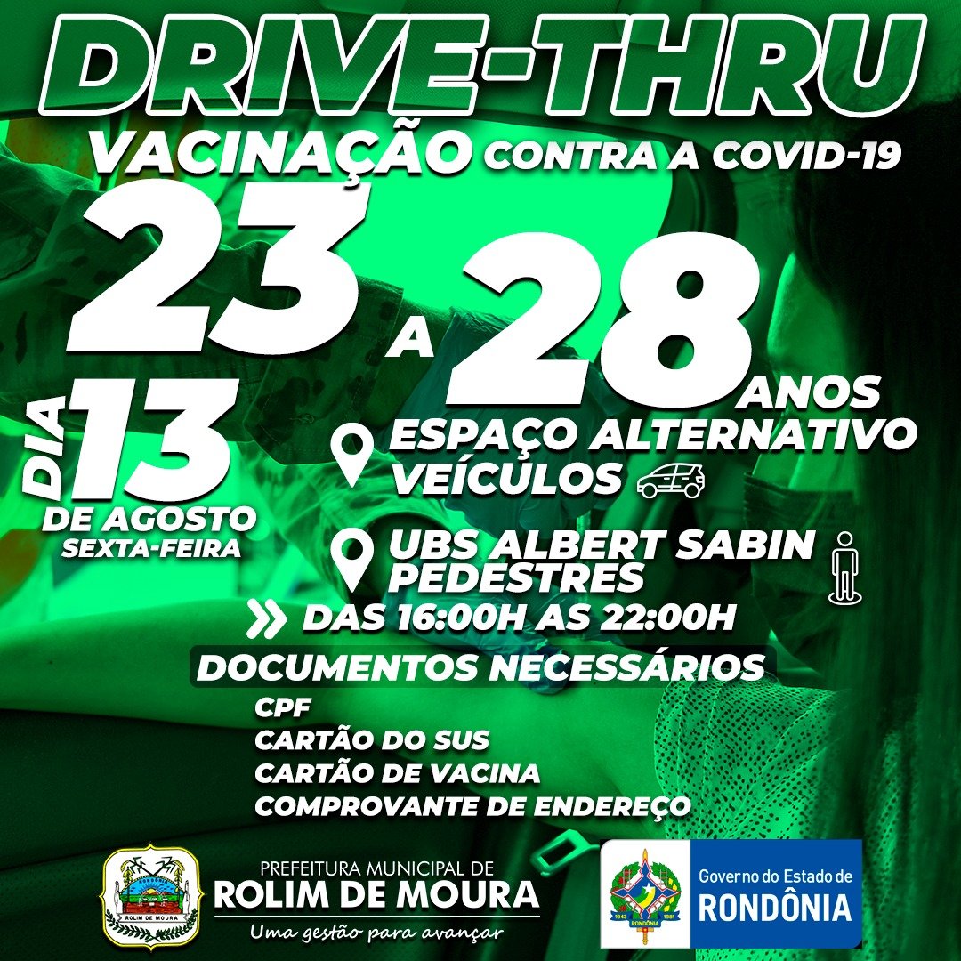 Prefeito Aldo Júlio anuncia Drive-thru para vacinas contra a covid-19 em pessoas acima de 23 anos em Rolim de Moura e Nova Estrela - News Rondônia