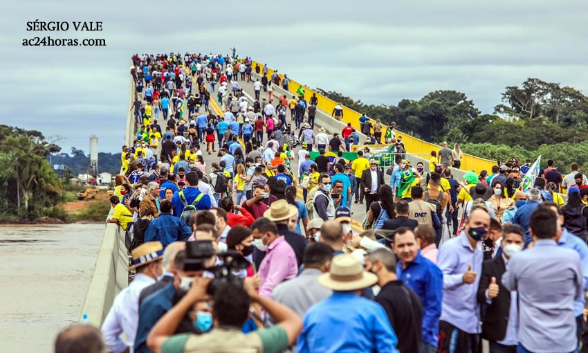 Ponte sobre o Rio Madeira é inaugurada por Bolsonaro com milhares caminhando de uma ponta a outra - News Rondônia