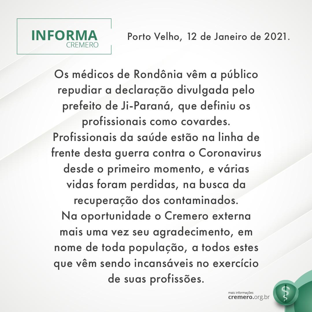NOTA DE REPÚDIO - CREMERO - News Rondônia