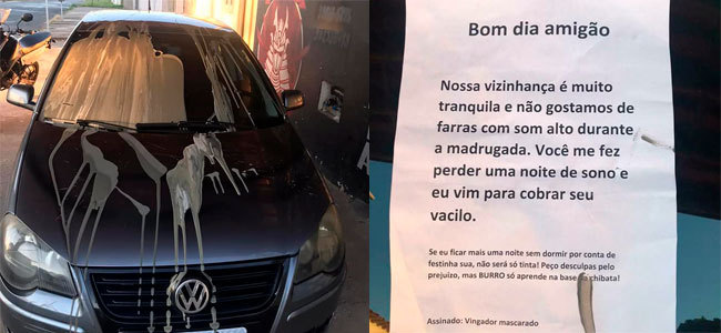 Homem picha carro contra som alto e deixa bilhete no interior de MG - News Rondônia