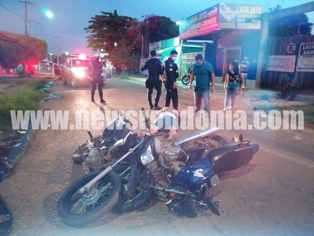 Colisão entre motos deixa duas vítimas lesionadas na zona sul da capital (vídeo) - News Rondônia